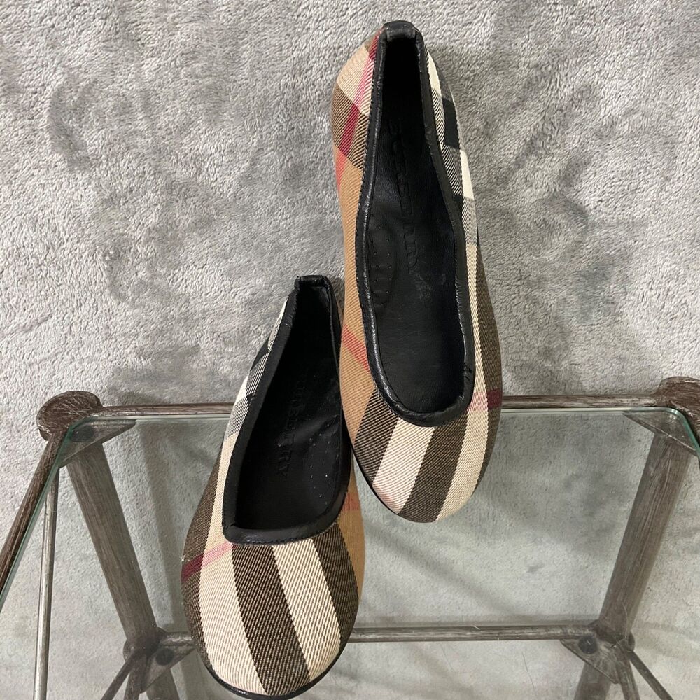 Burberry Kids Checkered Dress Shoes in Brown and Black